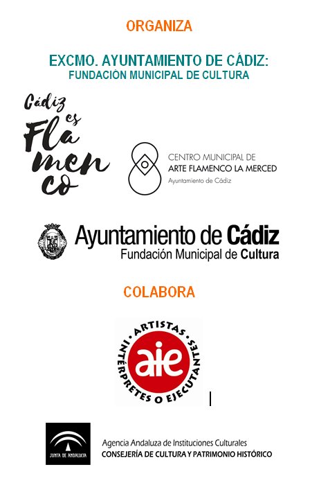Logotipos de Organizadores y Colaboradores de la Programación de Verano del Centro Municipal de Arte Flamenco La Merced de Cádiz